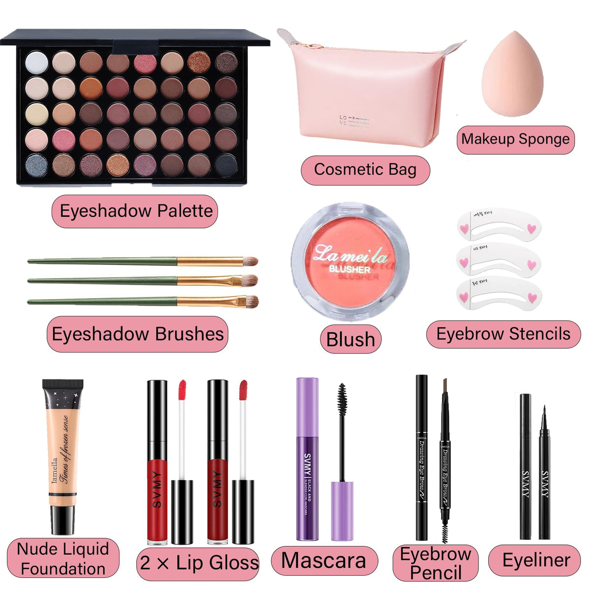PWYSHXDF open 40-color eyeshadow palette displaying varied mattes and shimmers