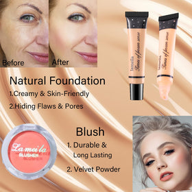 PWYSHXDF lip glosses and blush close-up illustrating smooth texture and shine