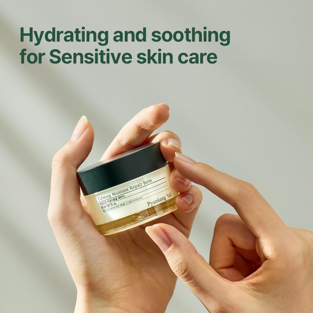 Pyunkang Yul balm on fingertip demonstrating easy spread and soothing benefit