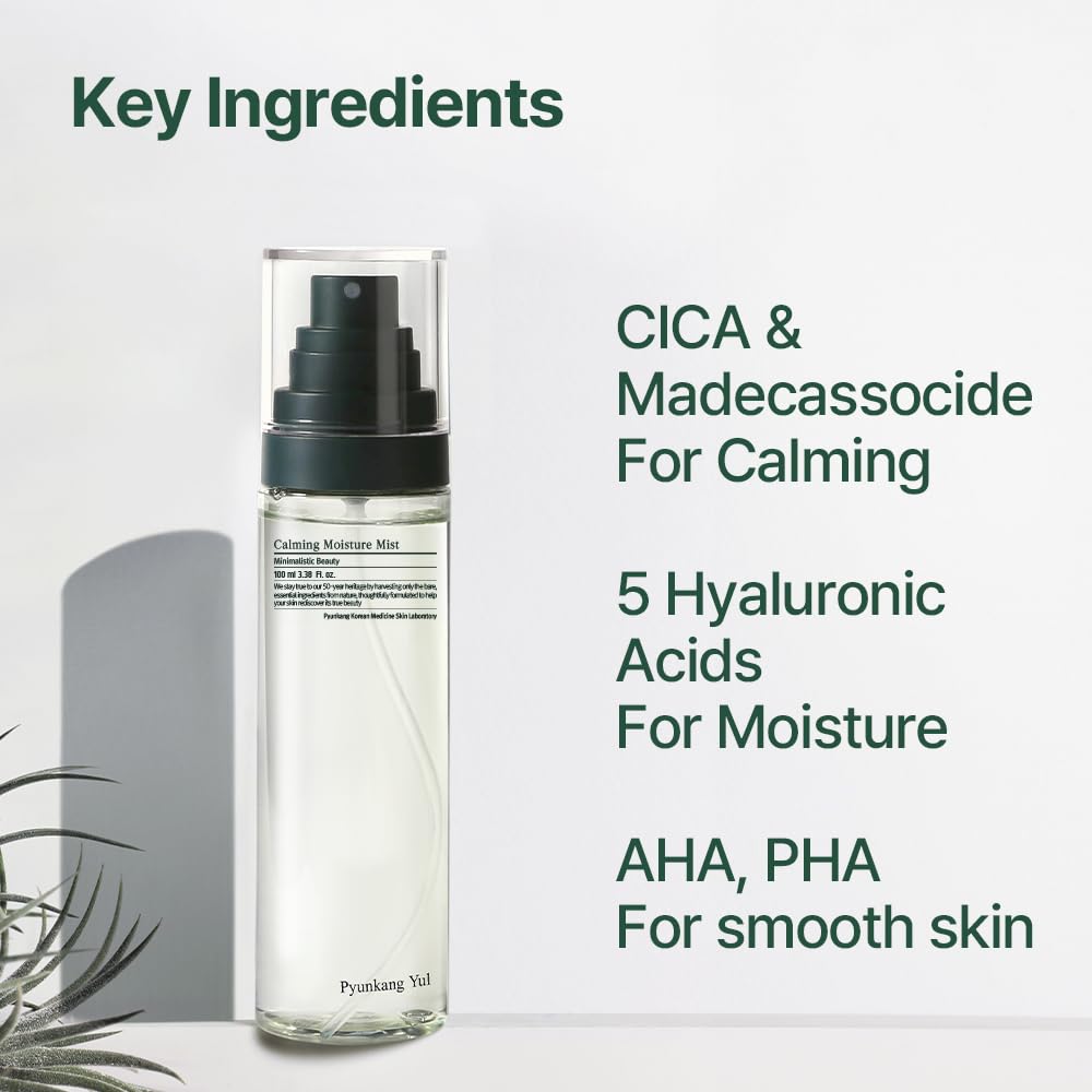 Pyunkang Yul mist used on face outdoors to refresh and soothe skin