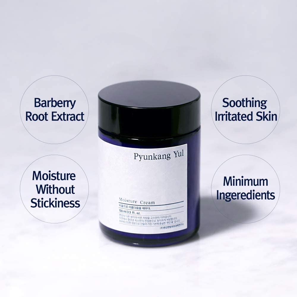 Pyunkang Yul cream texture swipe demonstrating lightweight finish and fast absorption benefit