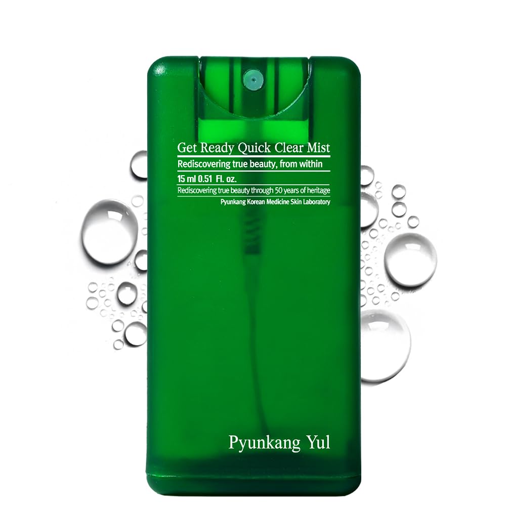 Pyunkang Yul mist front packaging shows compact bottle and calm design benefit