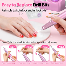 PYVOLA bit set and sanding bands arranged for versatile nail removal and polishing