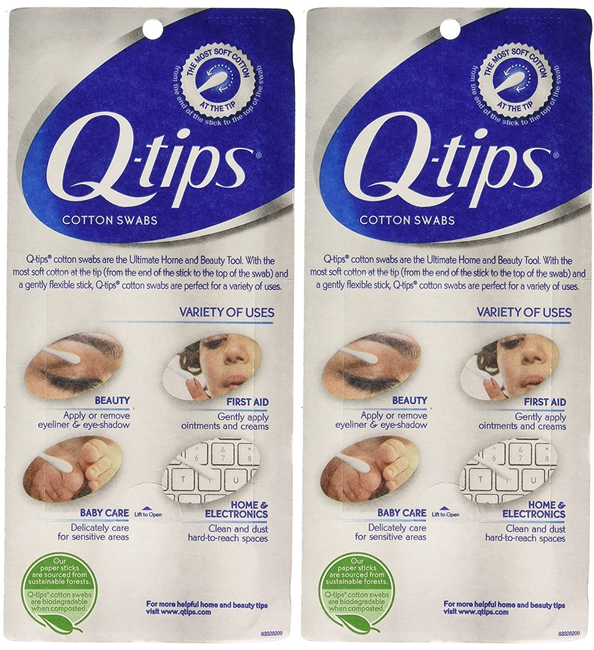 Q-tips close-up cotton tip dense 100% cotton for precise application and touch-ups