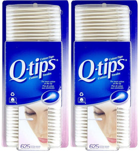 Q-tips front packaging showing double pack and quantity, Q-tips reliable household supply