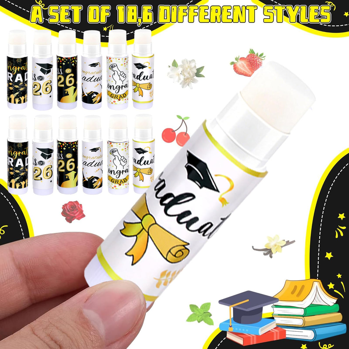 QAUYETM six flavored tubes arranged to show flavor variety and selection benefit