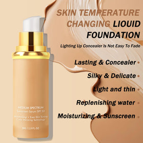 Qawnfy before and after on model showing concealing and natural finish
