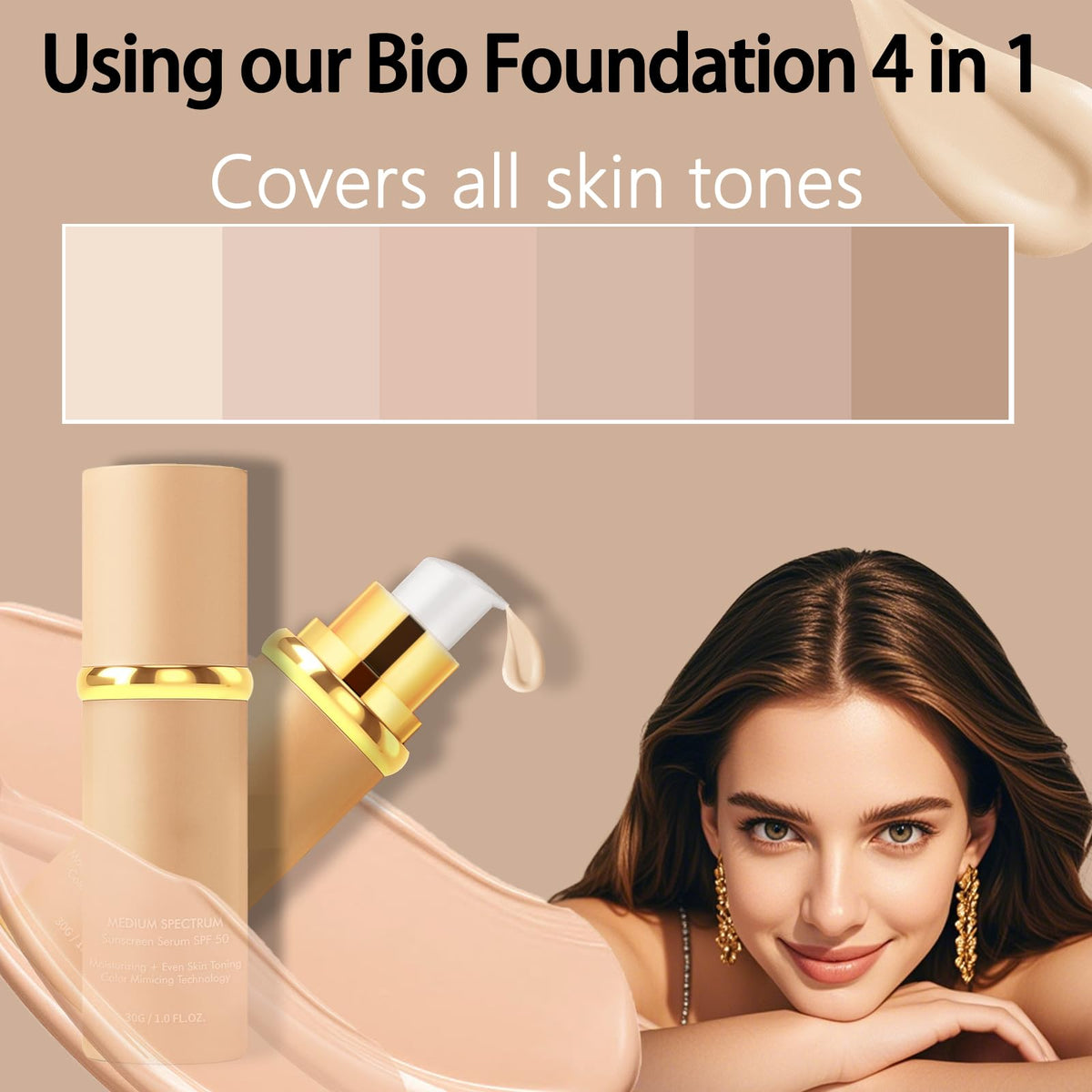 Qawnfy pump dispensing foundation highlighting easy application and control