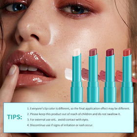 Qawnfy lip oil set inside a handbag ready for on-the-go use benefit