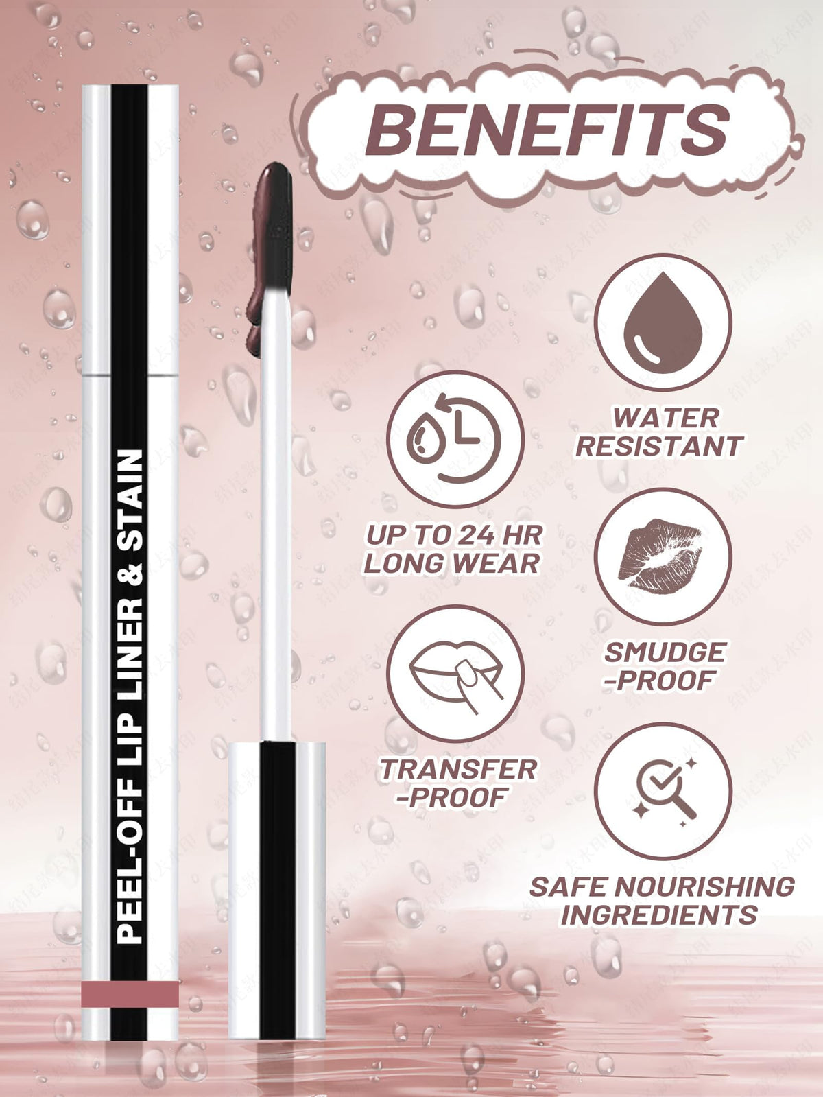 QCMME on lips in lifestyle shot highlighting long-lasting wear