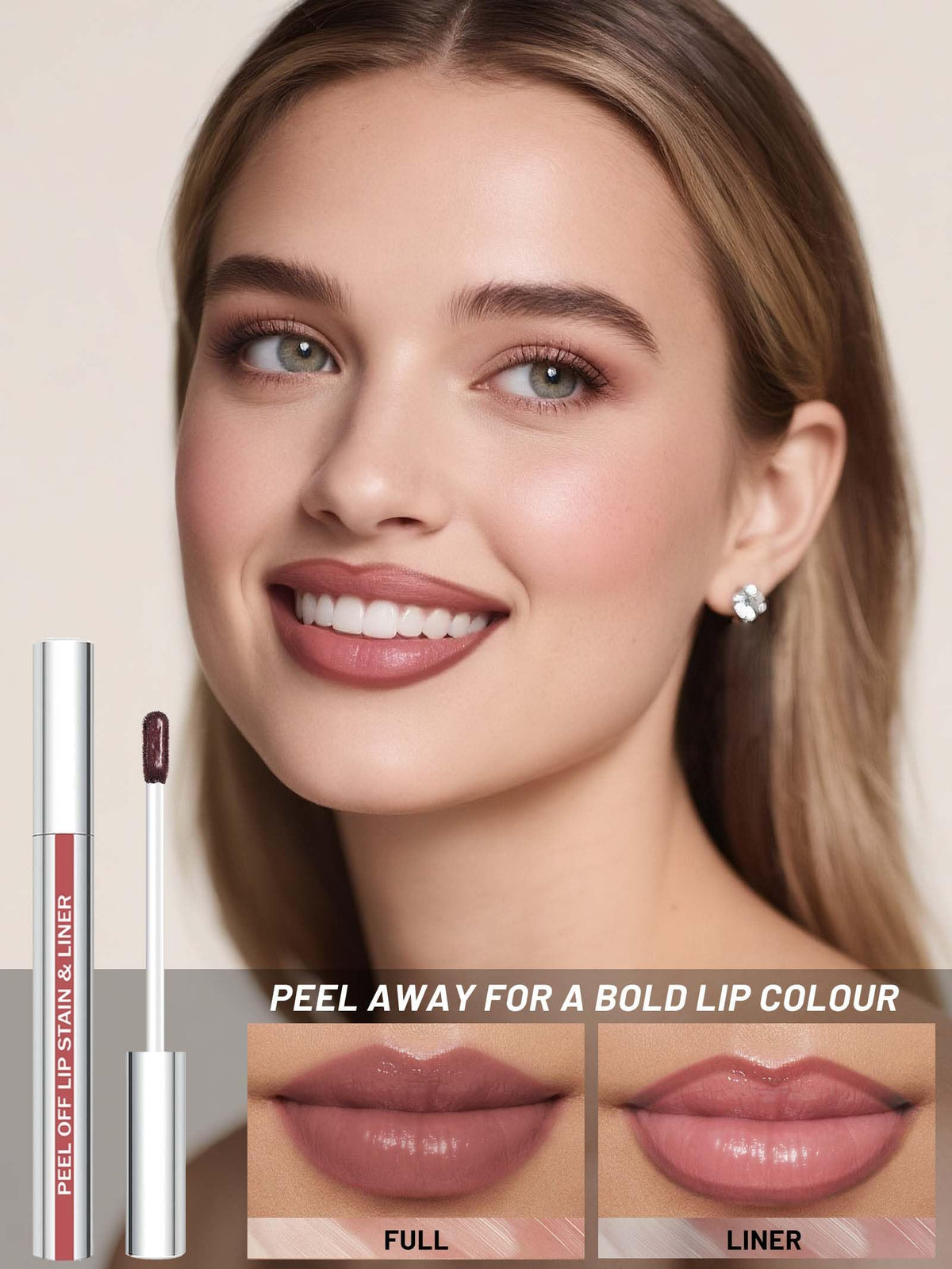 QCMME flat applicator detail for quick full-lip color application