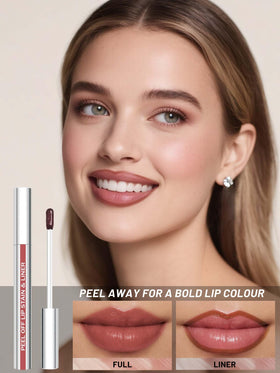 QCMME flat applicator shown covering lips for quick full-coverage and even color