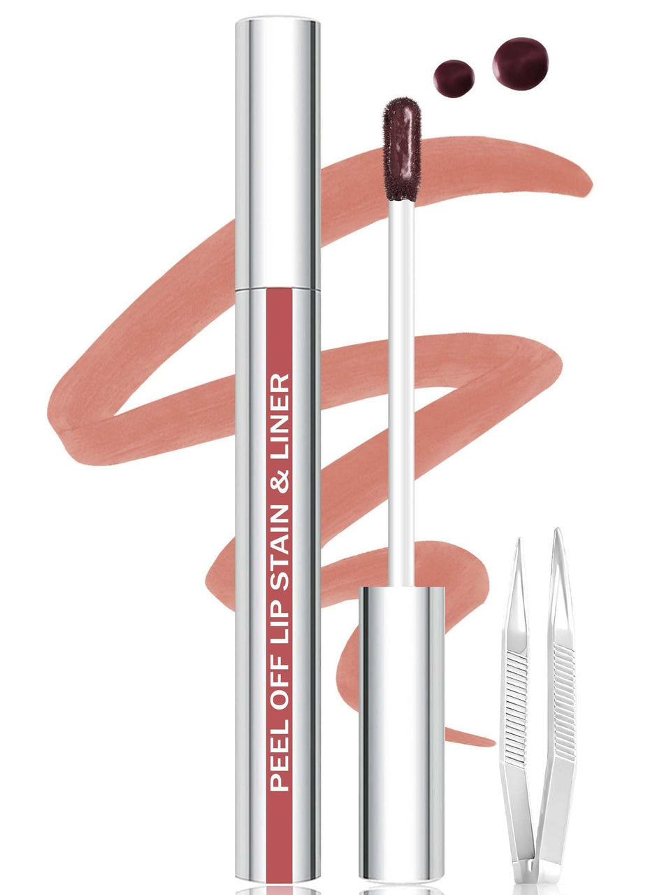 QCMME front packaging showing nude peel-off lip stain and product benefit