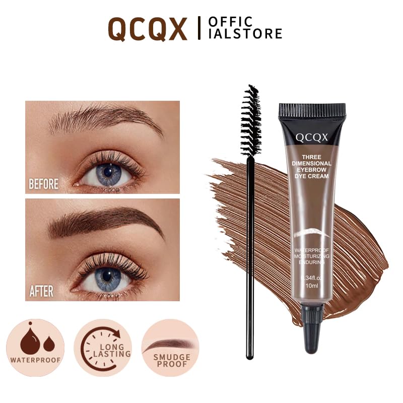 QCQX spoolie stroke on brow shows buildable coverage and defined, fuller-looking hairs