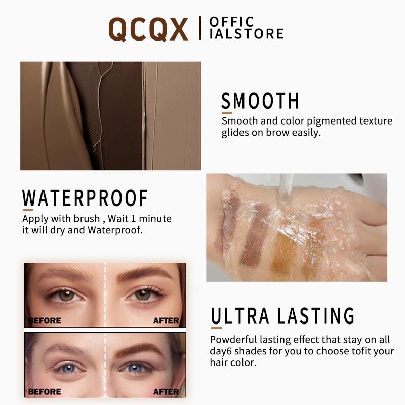 QCQX application in use on eyebrow illustrating easy shaping and volumizing