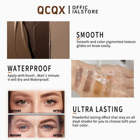 QCQX application in use on eyebrow illustrating easy shaping and volumizing