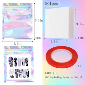 Qenk white cardstock backing sheets stacked neatly for clean nail presentation