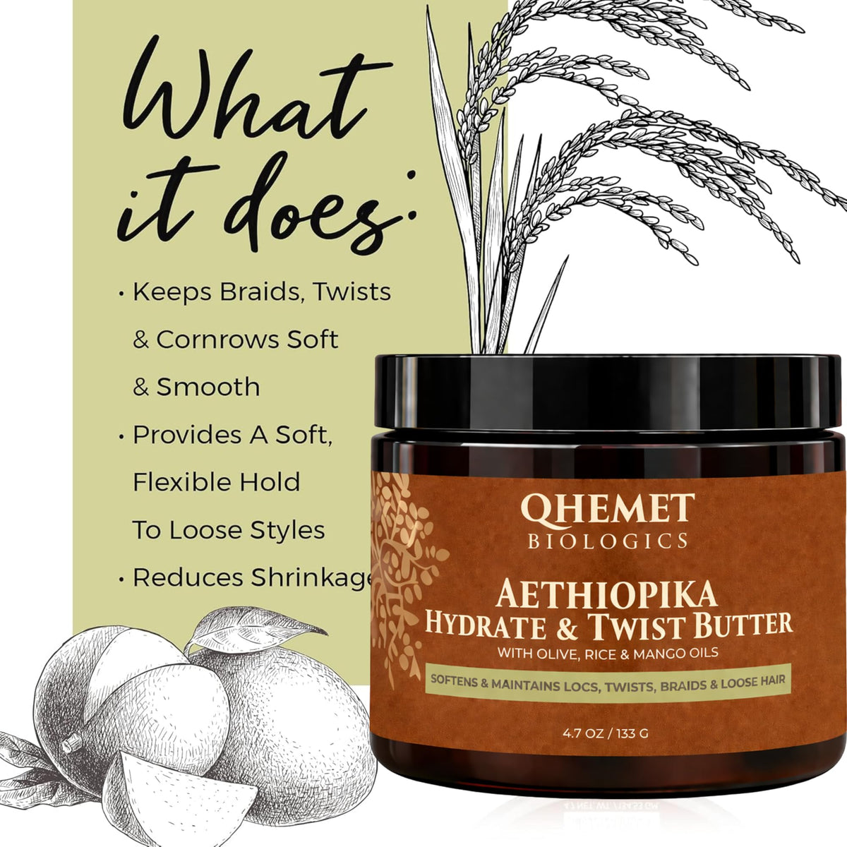 Qhemet Biologics being applied to twists for enhanced definition and frizz control