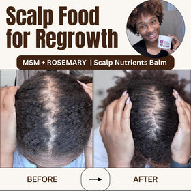 Qhemet Biologics lifestyle bathroom scene illustrating evening scalp routine benefit