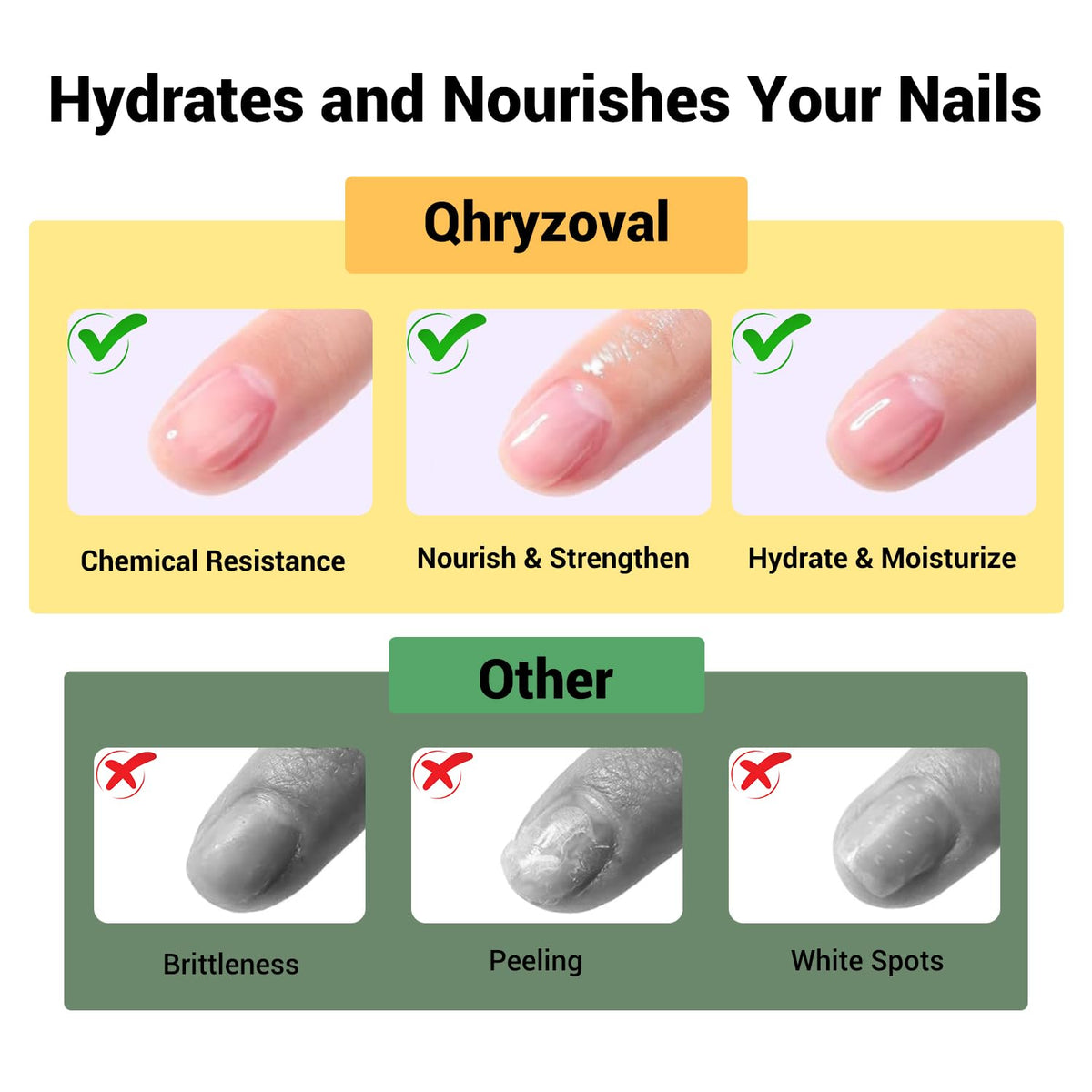 Qhryzoval cotton and foil soak method with bottle showing recommended removal technique