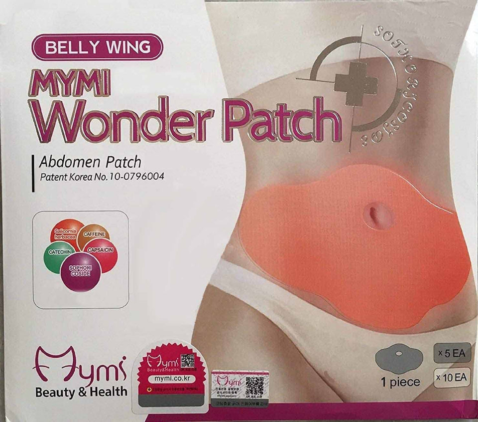QIANSOTO product front packaging showing 10 belly wing patches with benefits