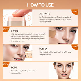 QIANWHITE blended swatch arm comparison showing buildable coverage benefit