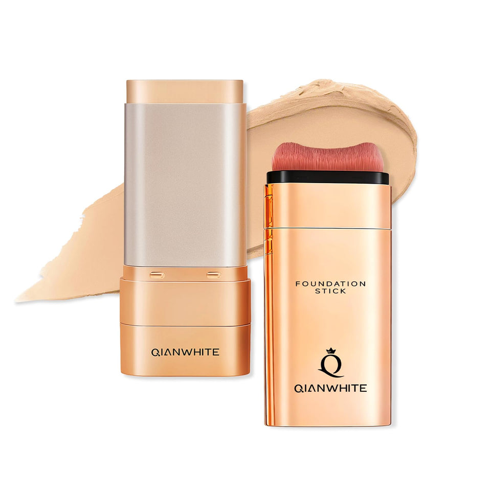 QIANWHITE foundation stick front packaging showing product and branding benefit