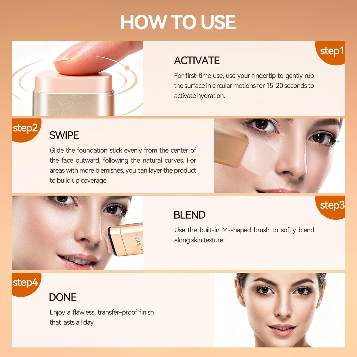 QIANWHITE mature-skin model wearing product showing natural dewy finish benefit