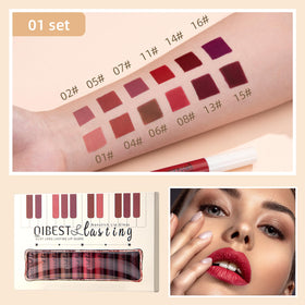 QiBest texture close-up highlighting velvet matte finish and smooth glide