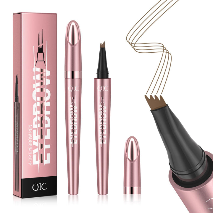QIC 4-tip microblading pen front view showing pen design and portability benefit