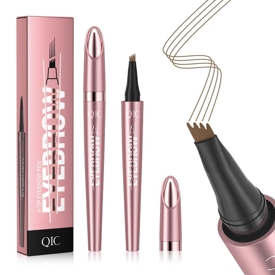 QIC 4-tip microblading pen front view showing pen design and portability benefit