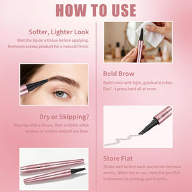 QIC brow pen close-up four-tip applicator for precise hair-like strokes