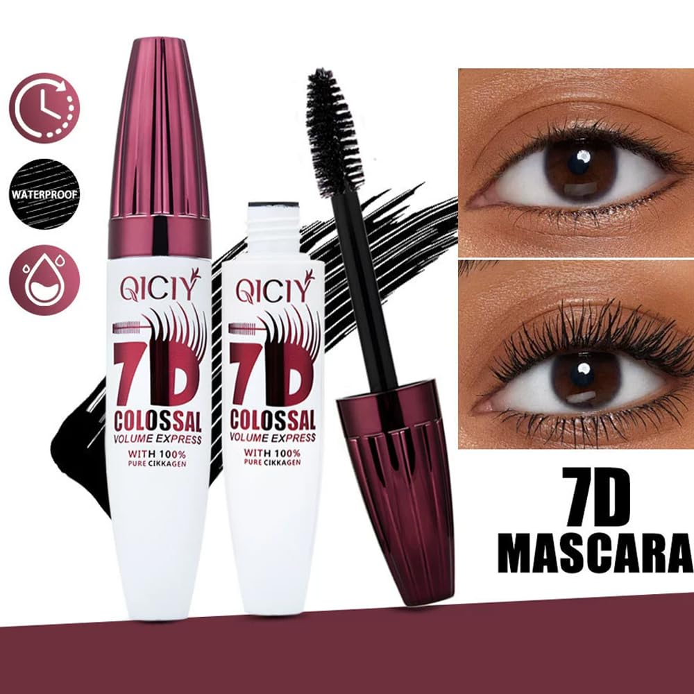 qiciy before and after lashes showing volume and natural length