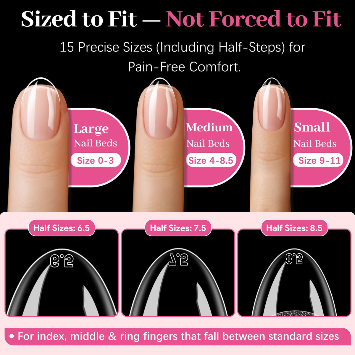 QIEK clear tips under gel polish showing true color payoff benefit