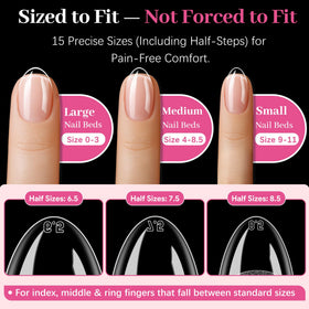 QIEK clear tips under gel polish showing true color payoff benefit