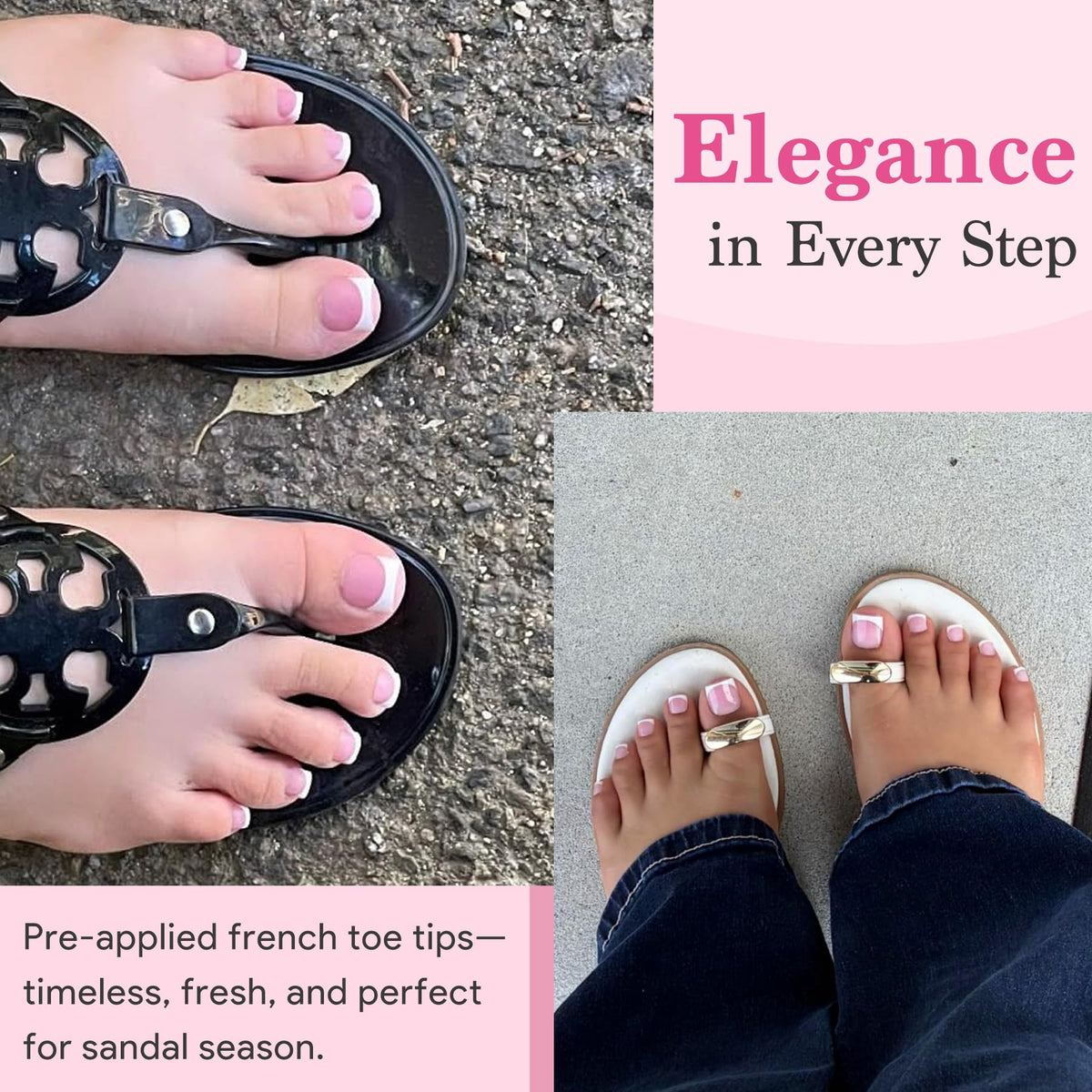 QIEK lifestyle shot on beach showing berry pink pedicure perfect for weddings
