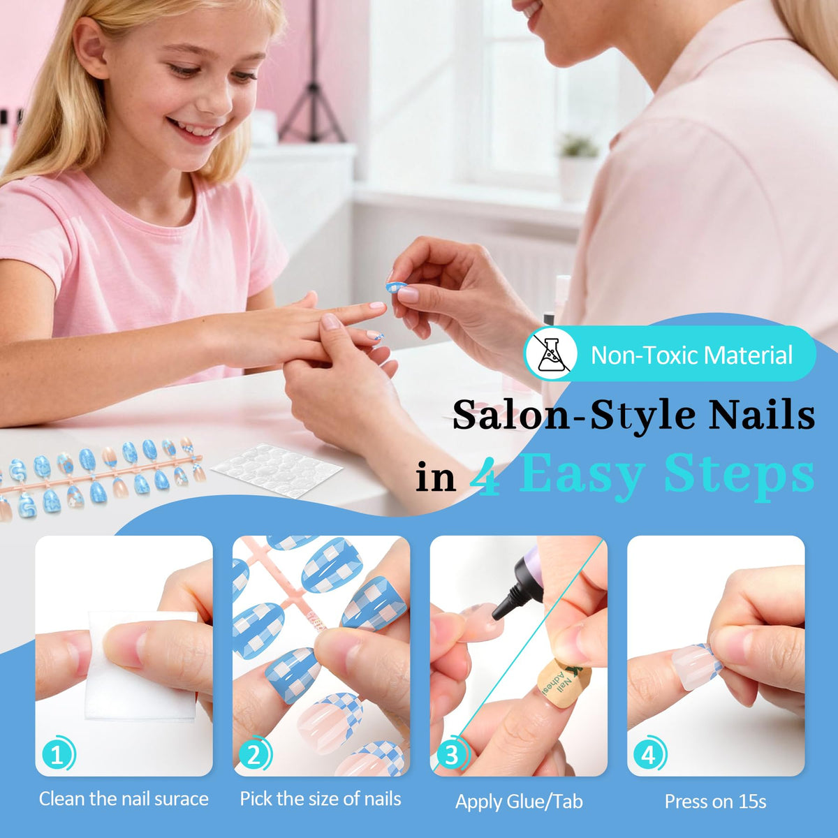 QIEK 16-size array displaying precise sizing for different little nails