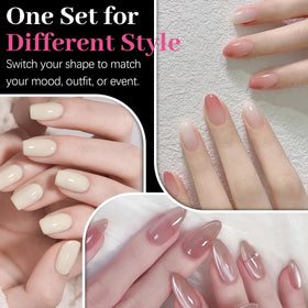 QIEK arranged almond round square tips showing shape options for styling