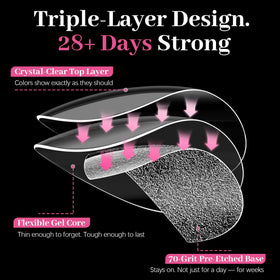 QIEK detail of ultra-thin 0.22mm cuticle edge creating seamless blend