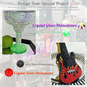 qiipii craft workspace with gems, glue and tools illustrating project-ready convenience