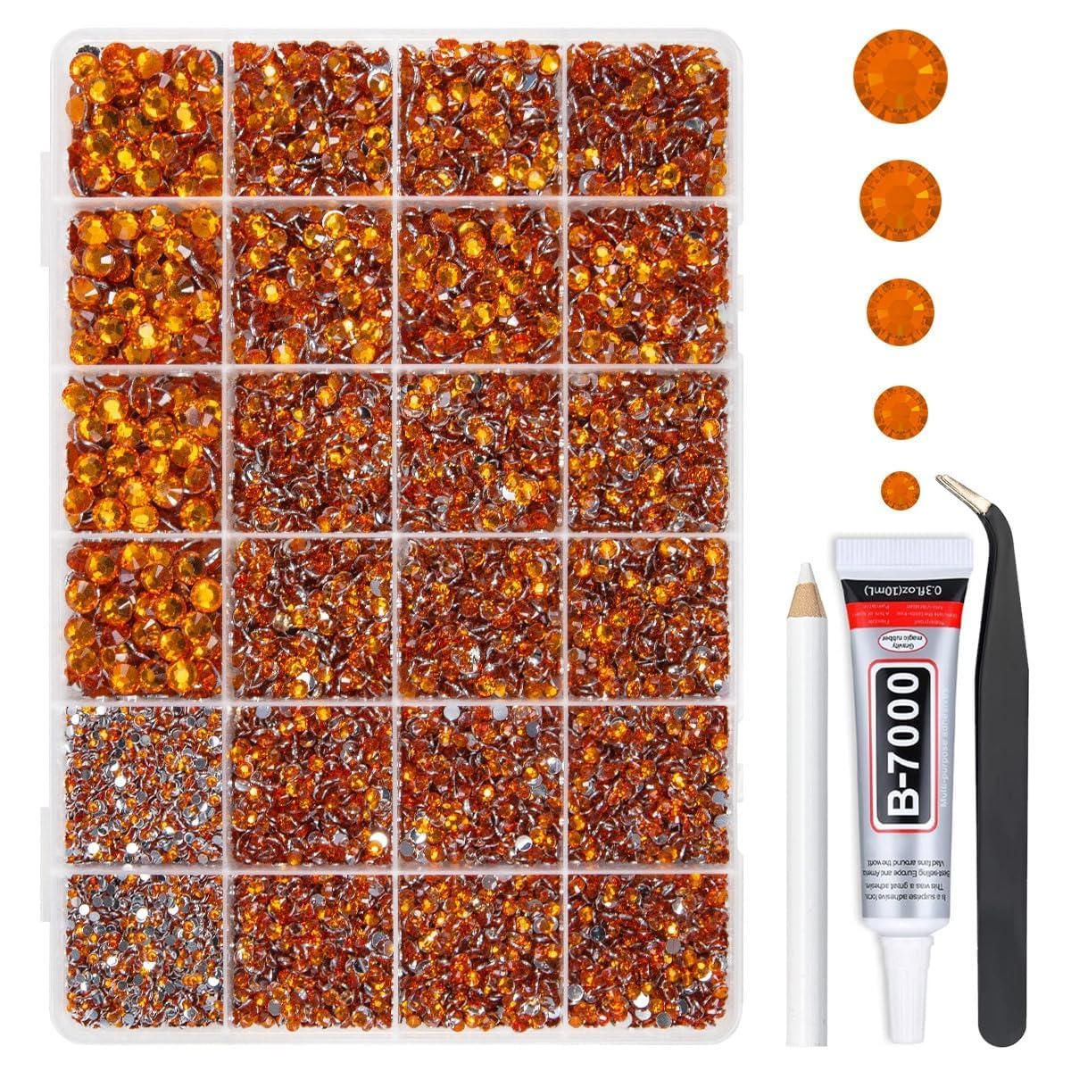 qiipii front box open showing organized rhinestones and quick access