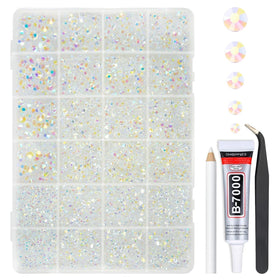 qiipii front box with 24-grid organized stones showing sorted sizes and easy access