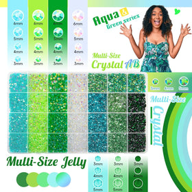 qiipii open 28-grid box displaying separated green shades for easy selection