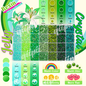 qiipii open 28-grid box displaying separated green shades for quick selection benefit