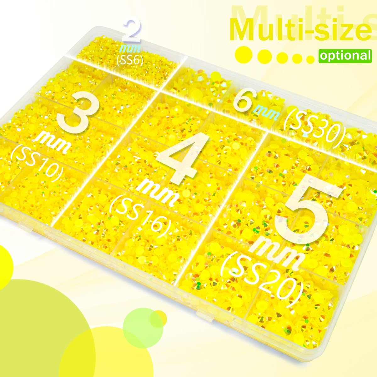 qiipii stone size comparison displaying 2mm to 6mm for accurate project planning