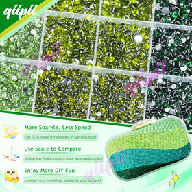 qiipii three green shades side-by-side to highlight color variety and layering options