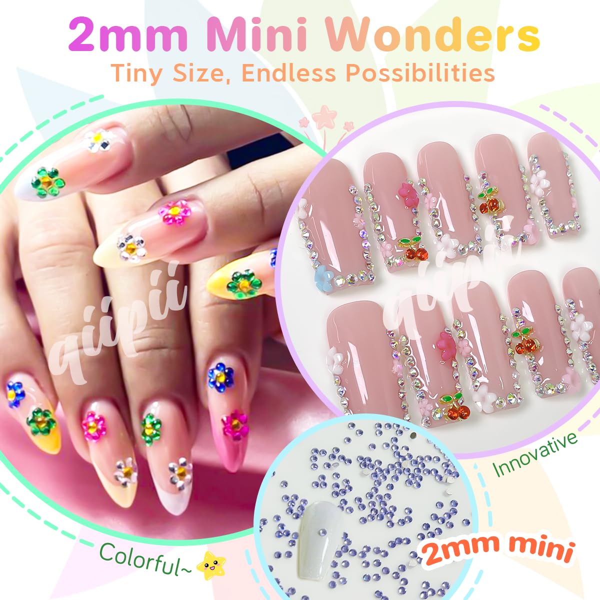 qiipii decorated tumbler with rhinestones adding durable colorful sparkle