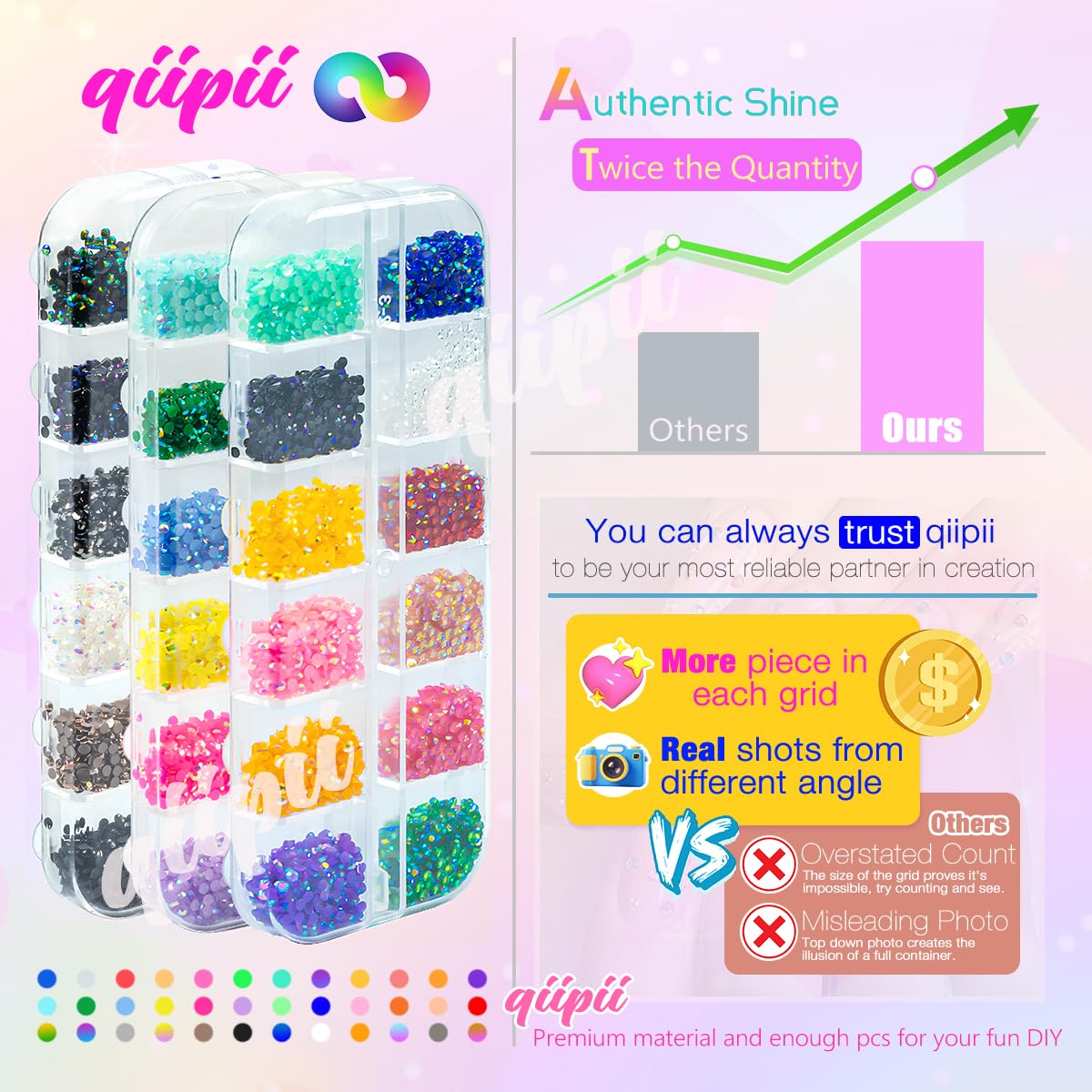 qiipii tweezer picking tiny rhinestone for precise placement and easier crafting