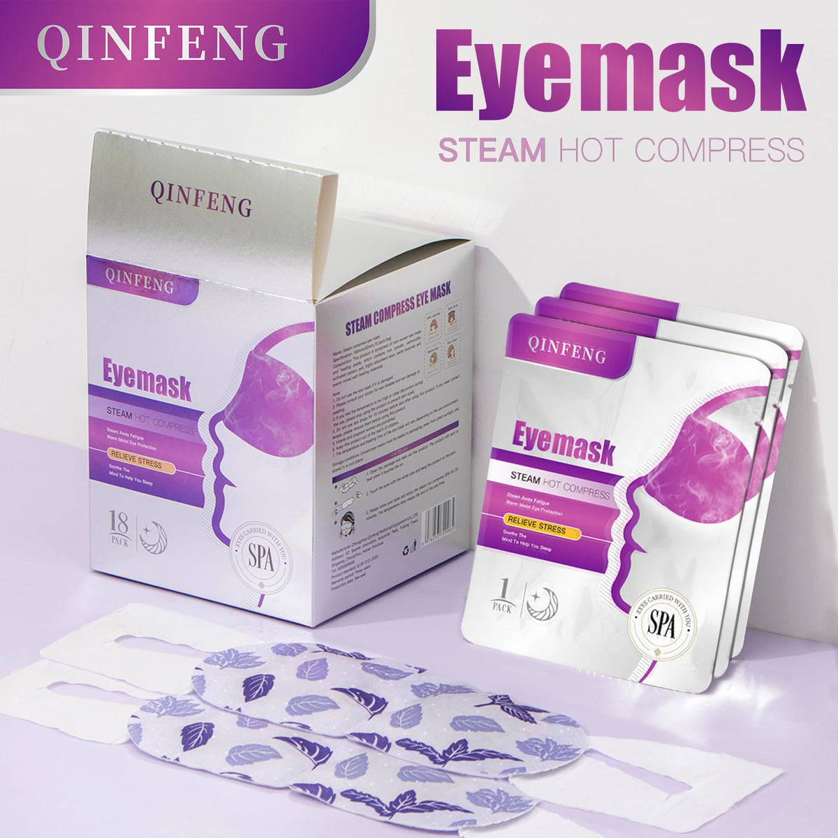 QINFENG mask next to hand to show compact size and scale