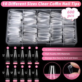 Qinzave close-up of clear coffin tip curvature and numbering for precise fit